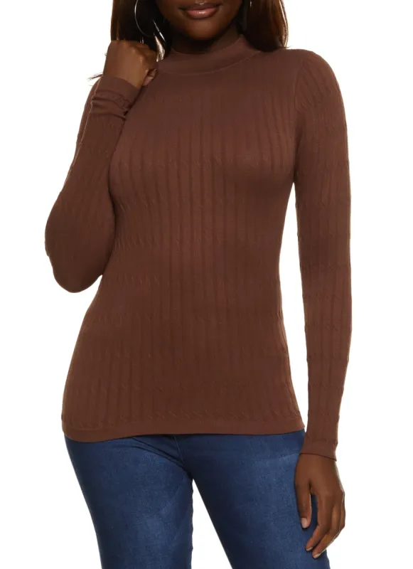 Mock Neck Ribbed Knit Seamless Top sold by Rainbow
