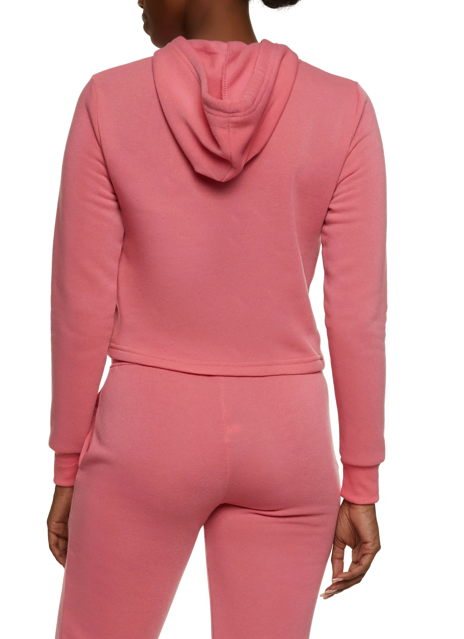 Fleece Hooded Cropped Sweatshirt sold by Rainbow product image thumbnail 3