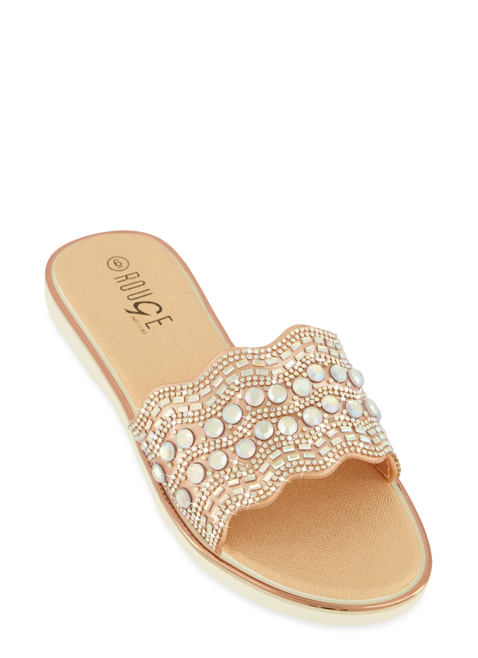 Rhinestone Band Slide Sandals sold by Rainbow