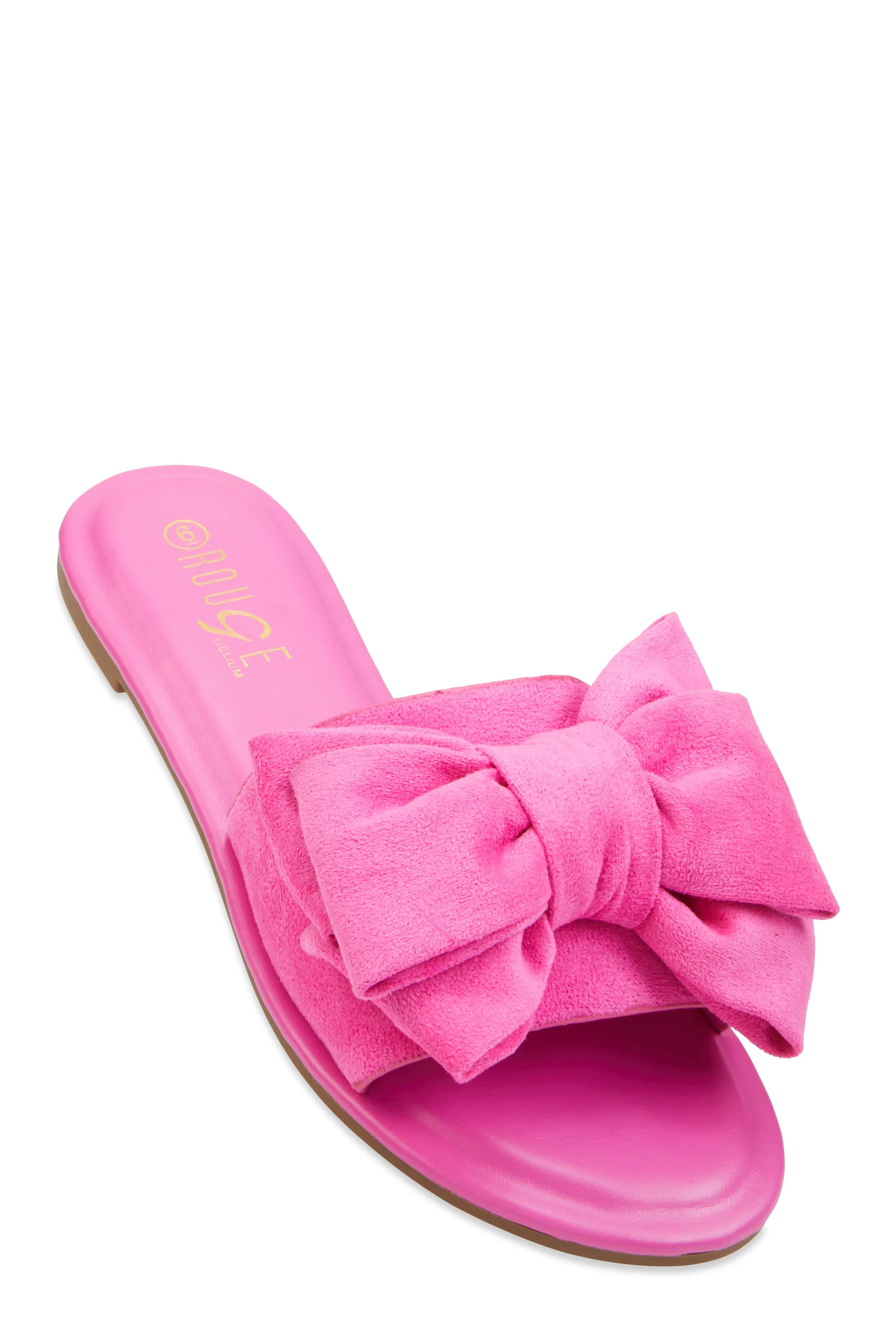 Solid Bow Band Slide Sandals sold by Rainbow