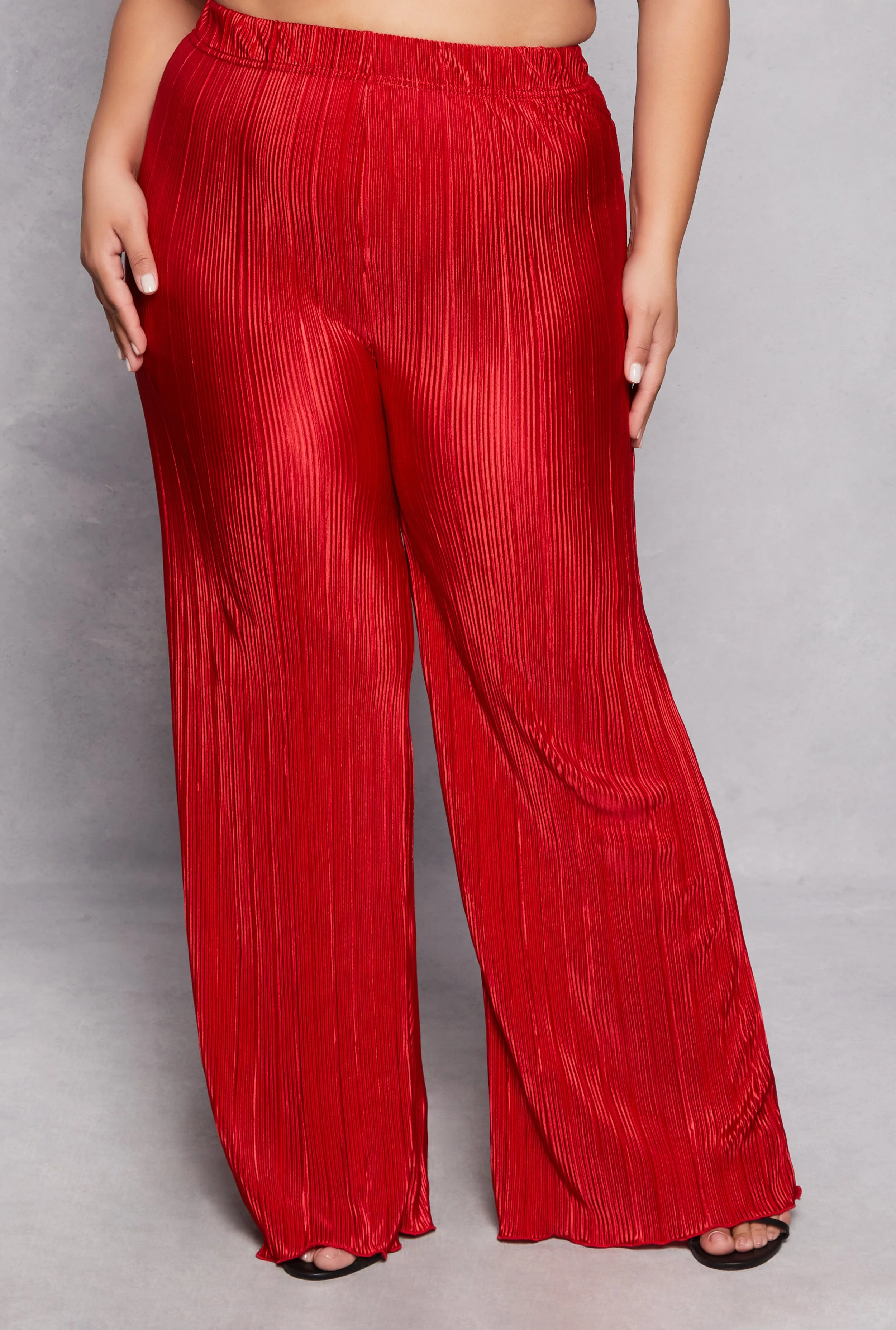 Plus Size Almost Famous Plisse Palazzo Pants sold by Rainbow product image thumbnail 2