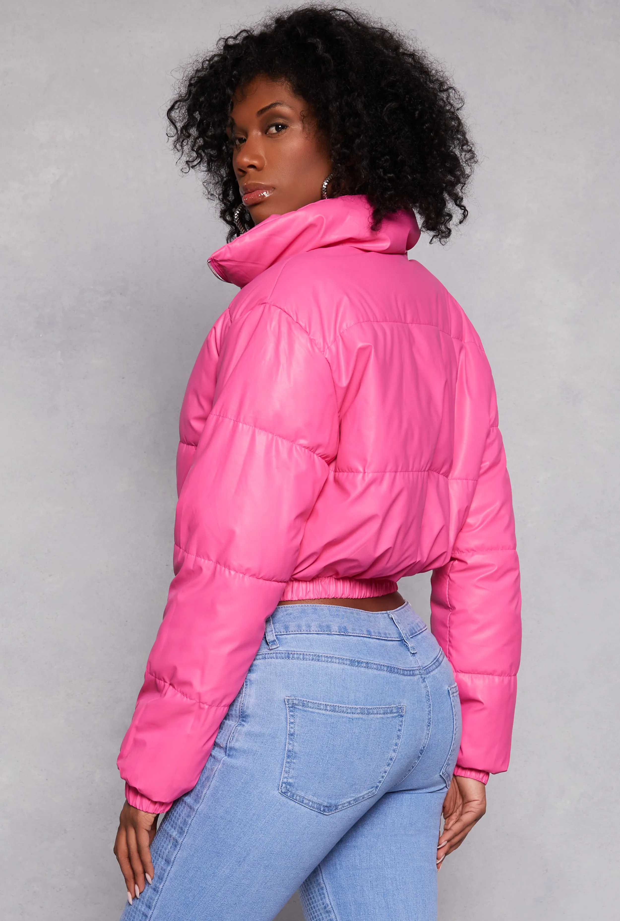 Daisy Faux Leather Puffer Jacket sold by Rainbow product image thumbnail 3