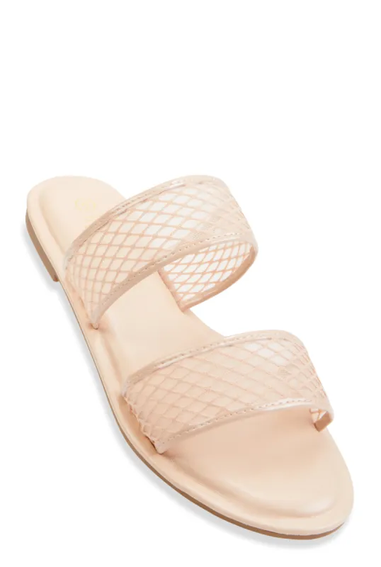 Double Band Open Toe Slide Sandals sold by Rainbow