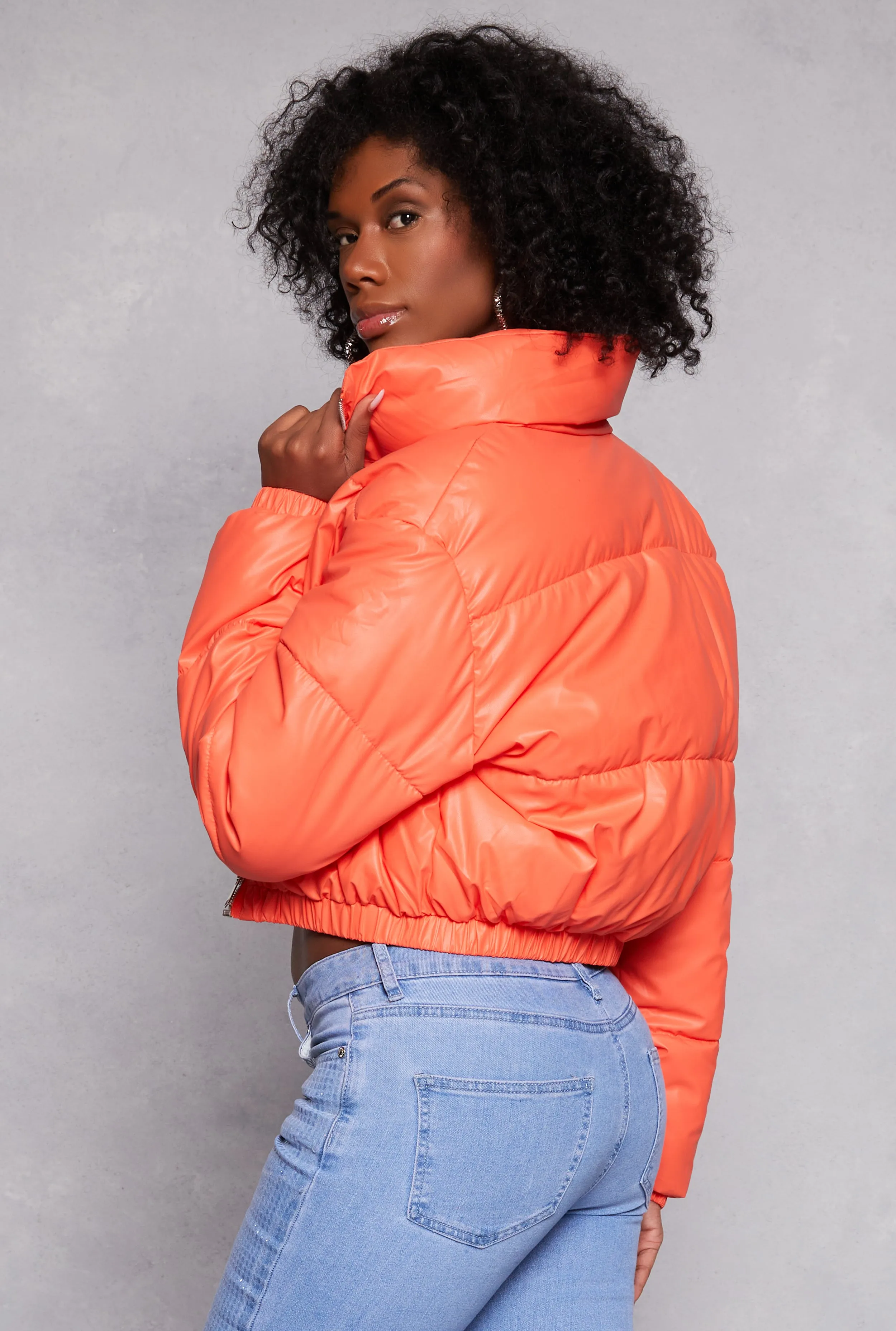 Daisy Faux Leather Puffer Jacket sold by Rainbow product image thumbnail 3