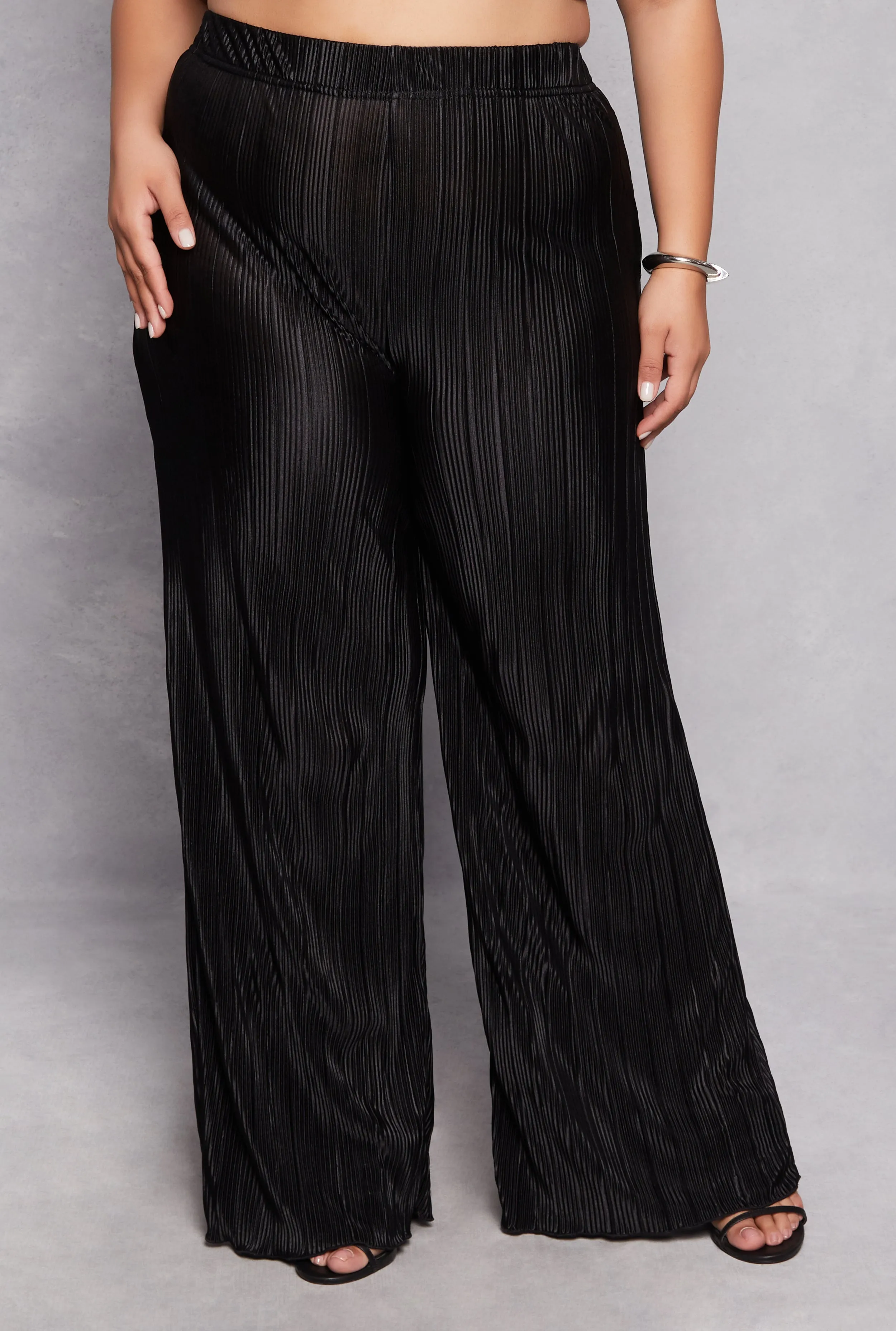 Plus Size Almost Famous Plisse Palazzo Pants sold by Rainbow product image thumbnail 2