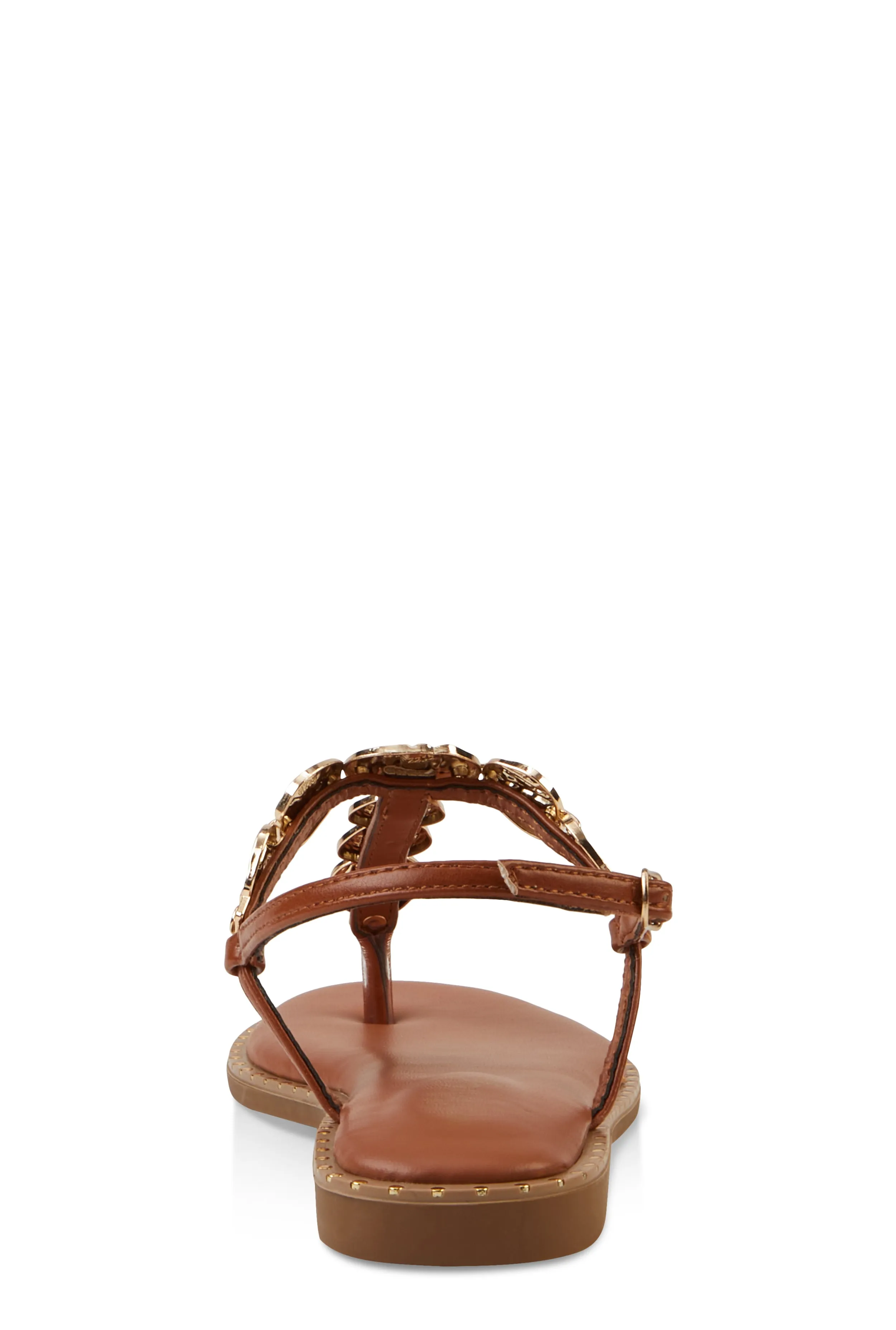 Ankle Strap Metallic Pendant Thong Sandals sold by Rainbow product image thumbnail 3