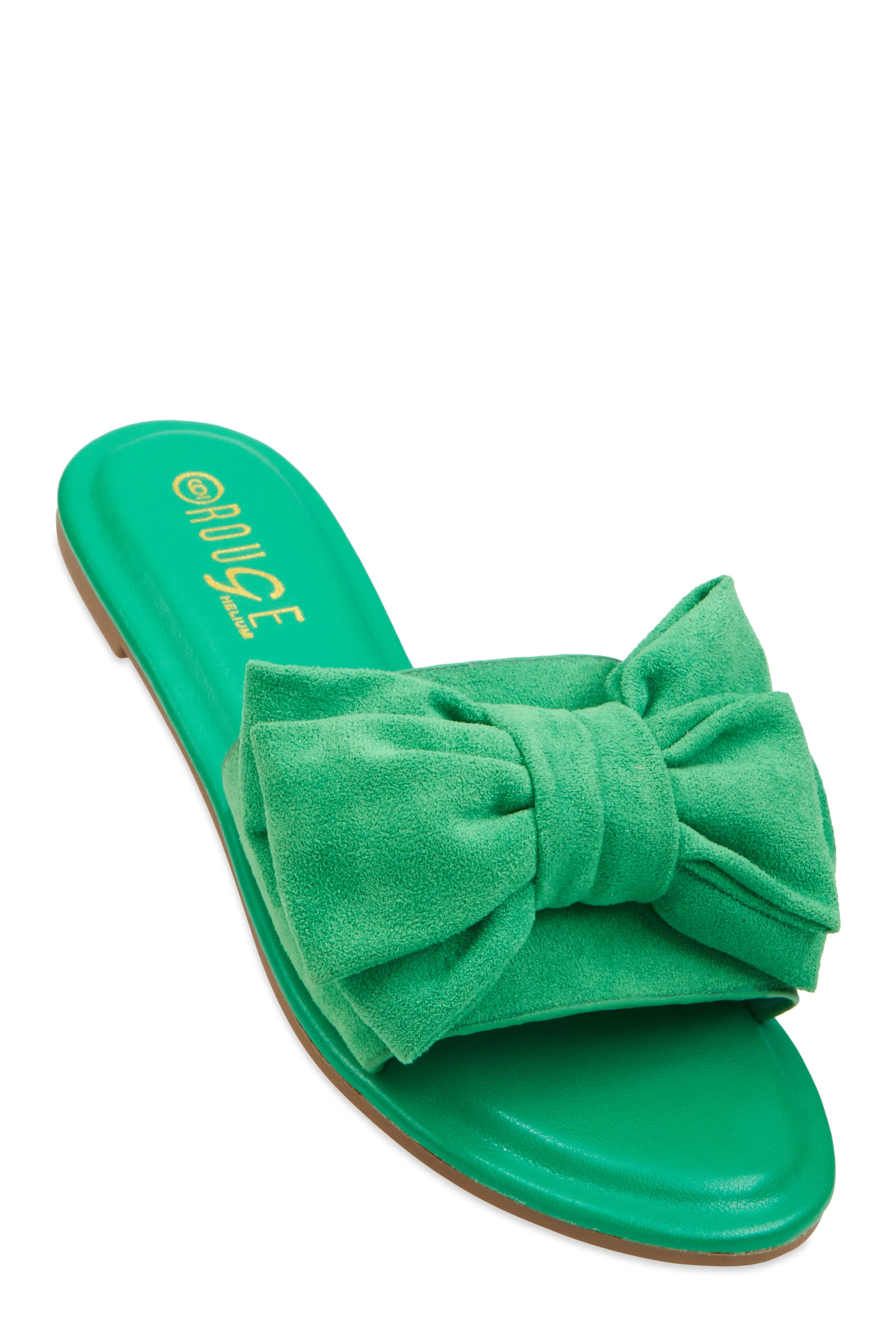 Solid Bow Band Slide Sandals sold by Rainbow