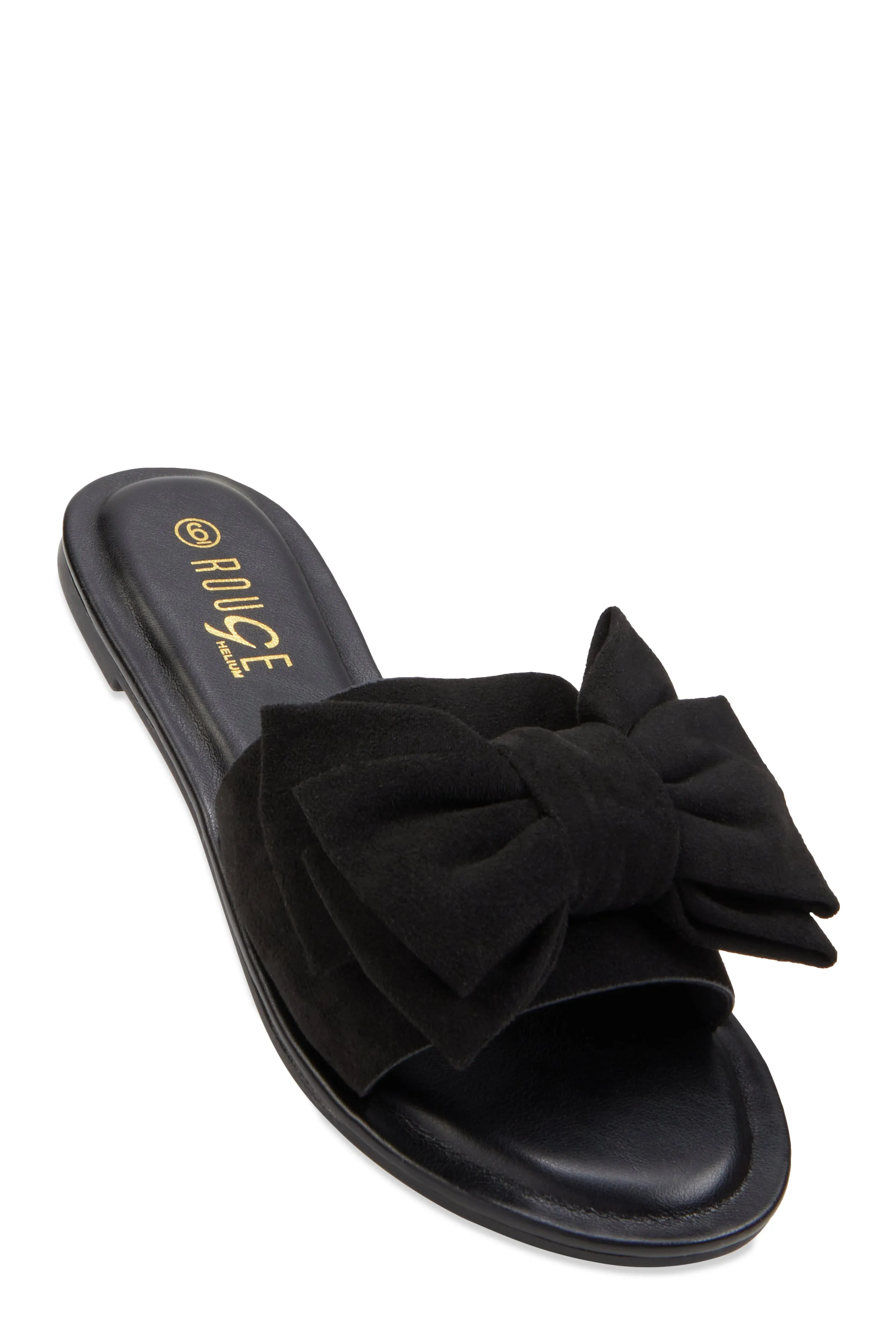 Solid Bow Band Slide Sandals sold by Rainbow