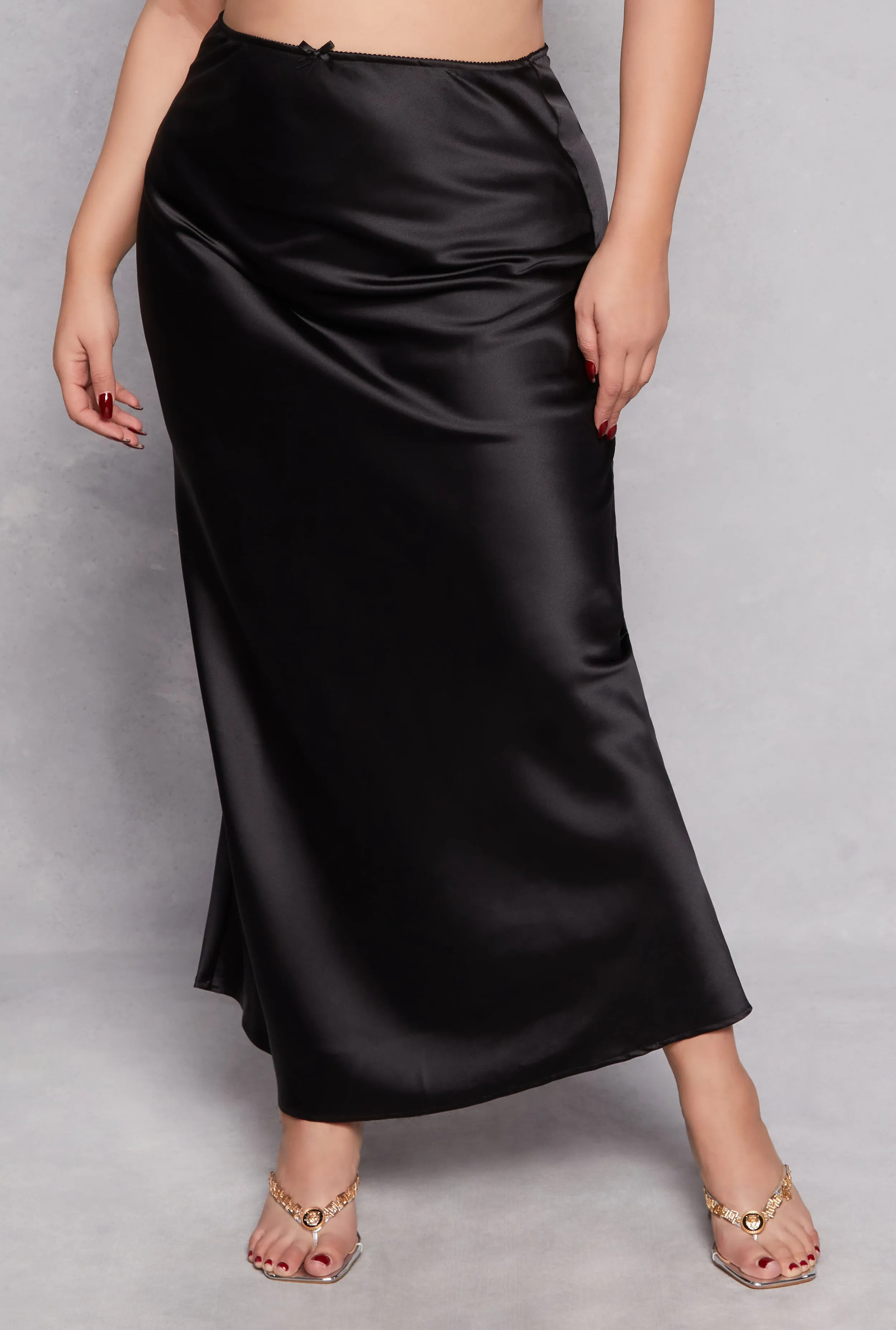Plus Size Almost Famous Satin Slip Skirt sold by Rainbow product image thumbnail 2