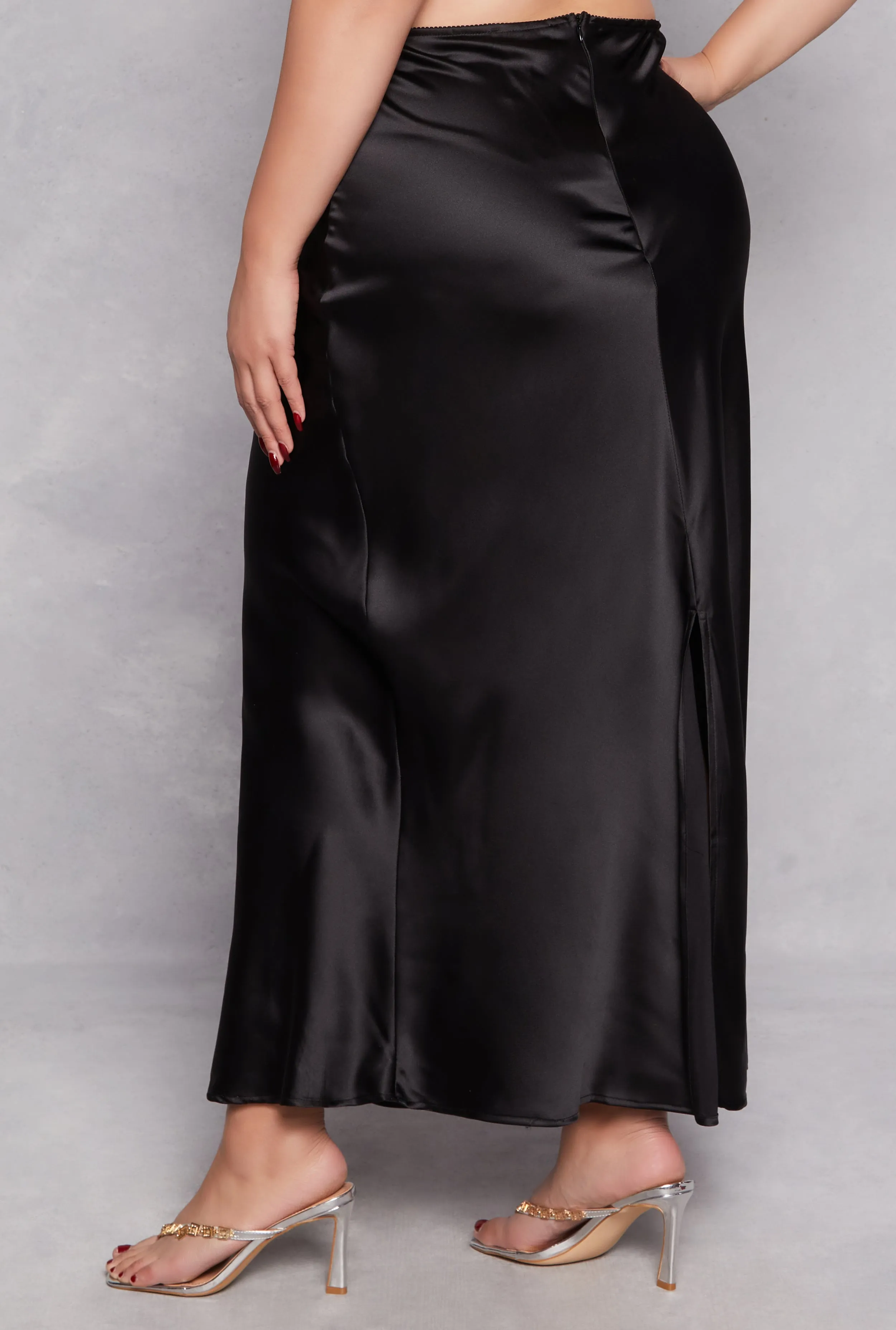 Plus Size Almost Famous Satin Slip Skirt sold by Rainbow product image thumbnail 3