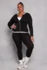 Plus Size Seamless Varsity Stripe Track Jacket sold by Rainbow