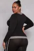 Plus Size Seamless Varsity Stripe Track Jacket sold by Rainbow