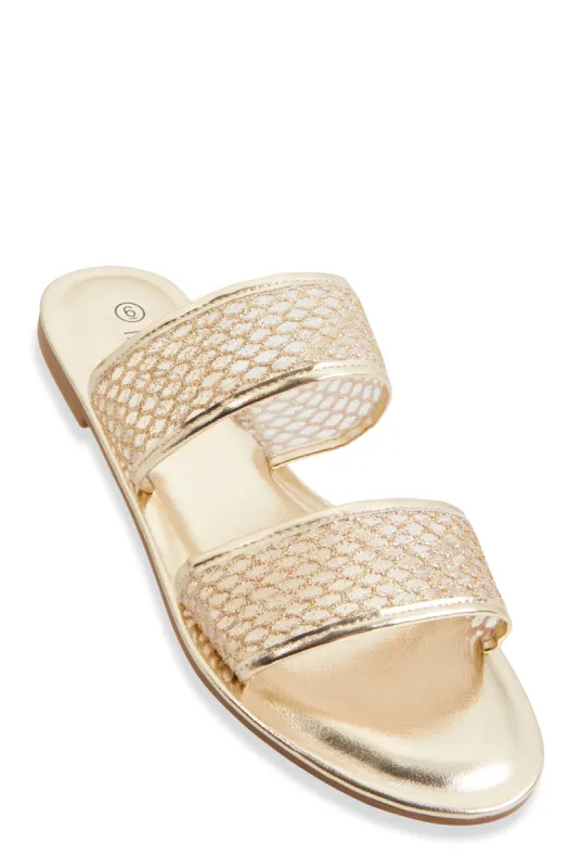 Double Band Open Toe Slide Sandals sold by Rainbow