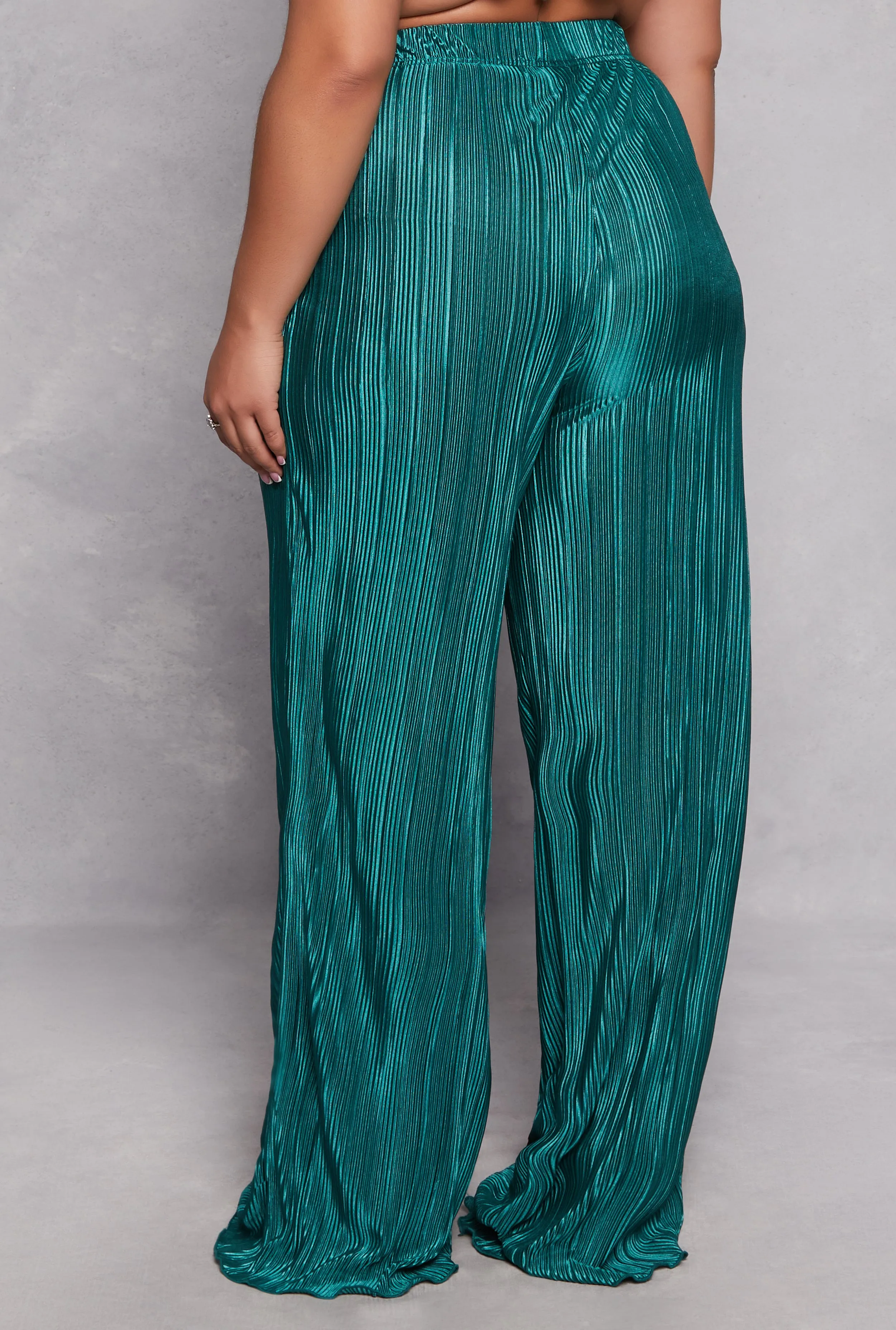 Plus Size Almost Famous Plisse Palazzo Pants sold by Rainbow product image thumbnail 3