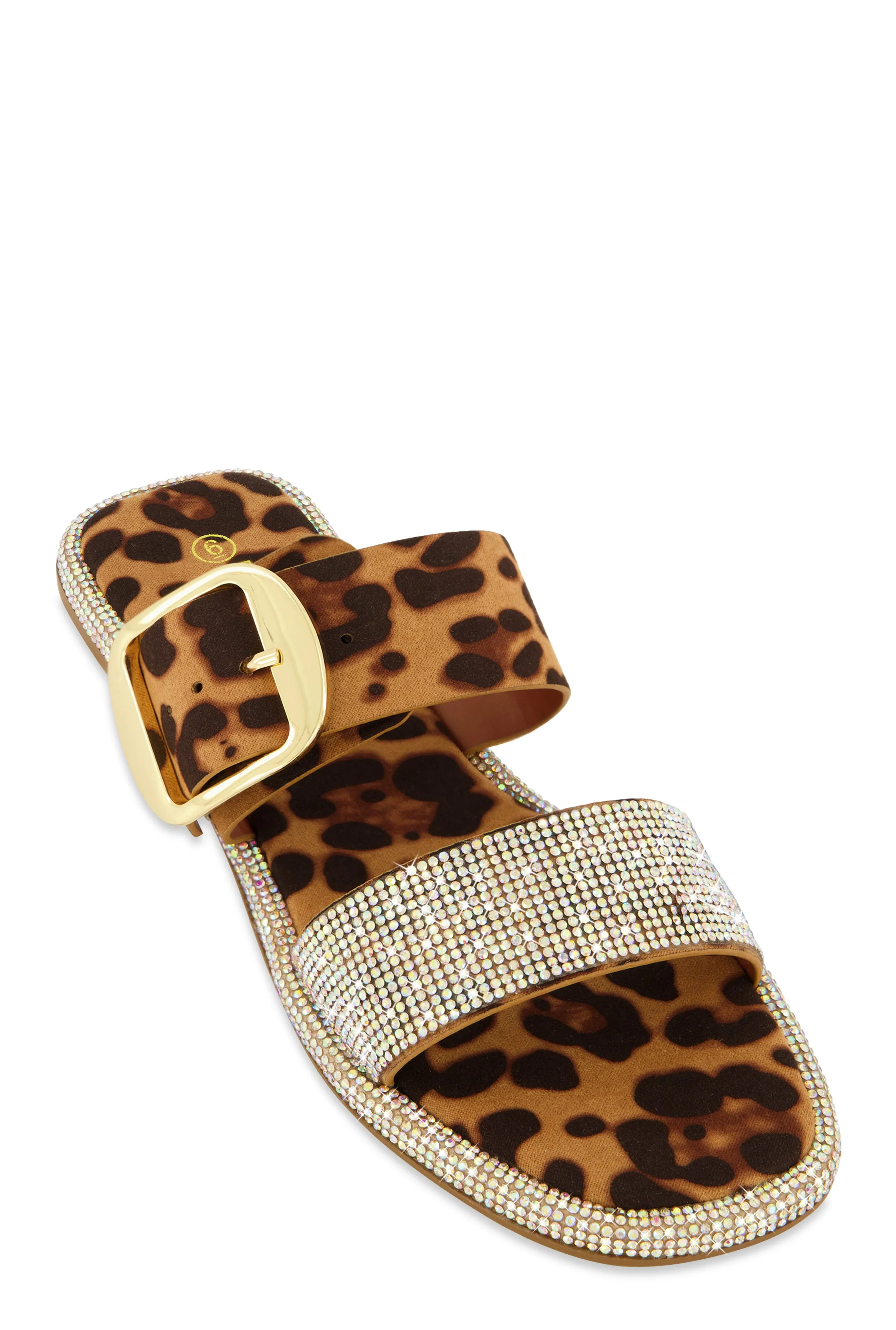 Rhinestone Buckle Band Slide Sandals sold by Rainbow