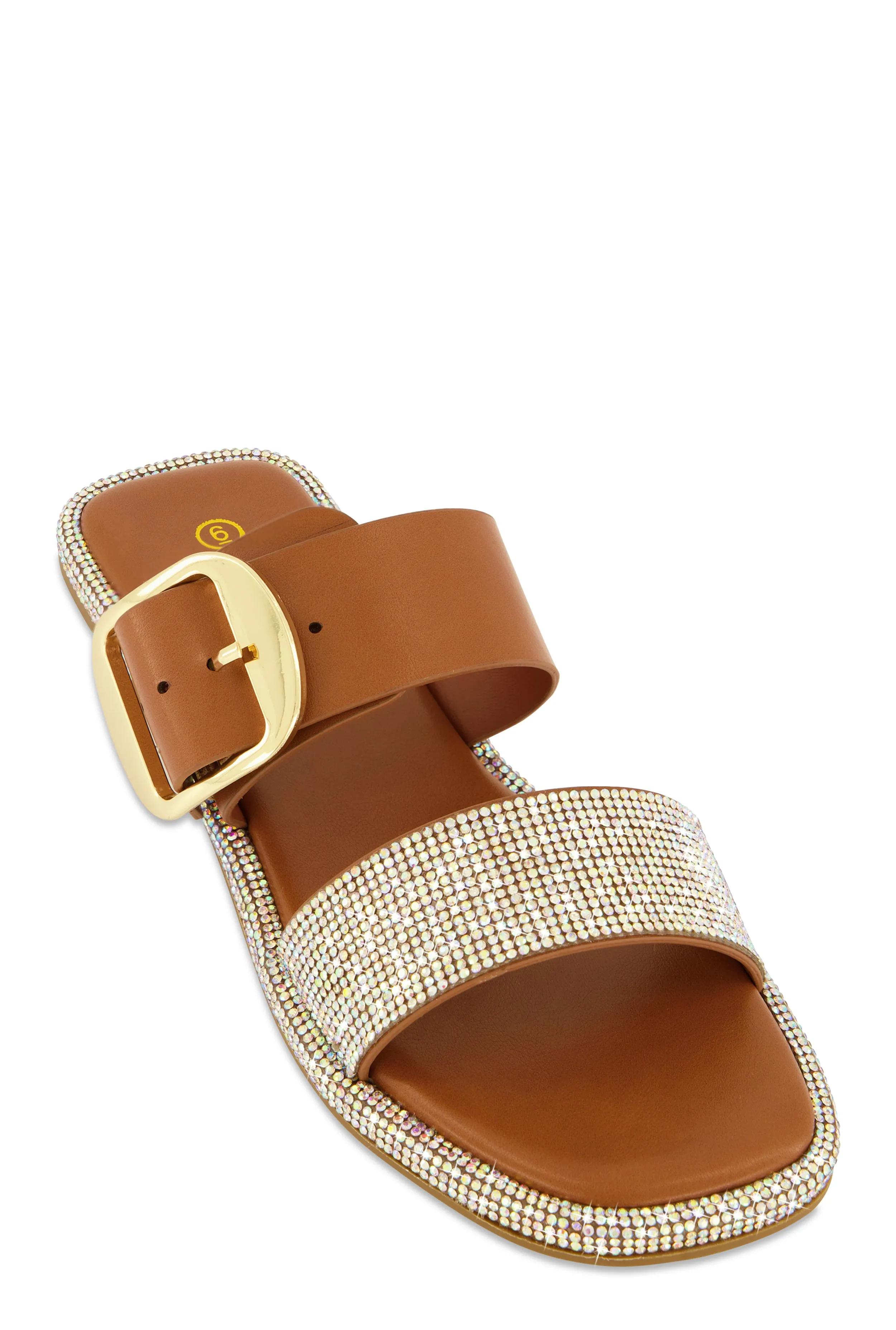 Rhinestone Buckle Band Slide Sandals sold by Rainbow