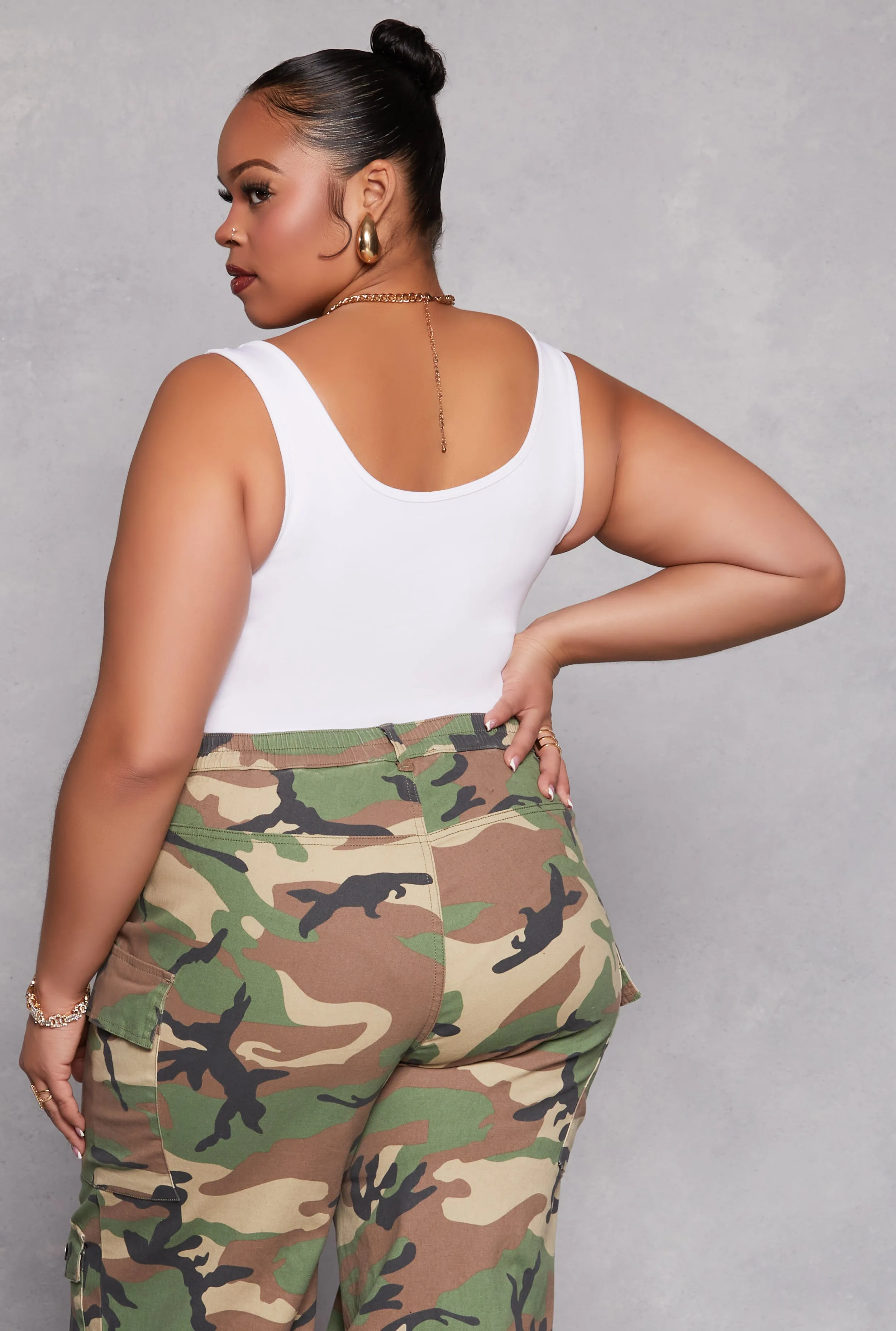 Plus Size Square Neck Tank Bodysuit sold by Rainbow product image thumbnail 3