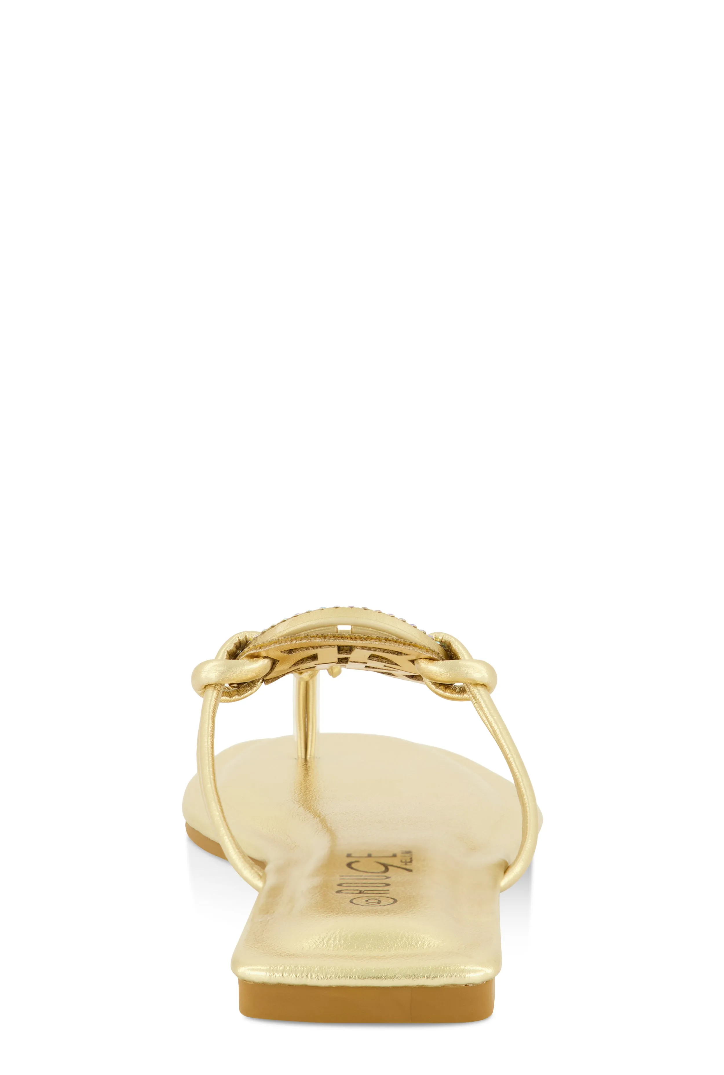 Rhinestone Geo Pendant Thong Slide Sandals sold by Rainbow product image thumbnail 3