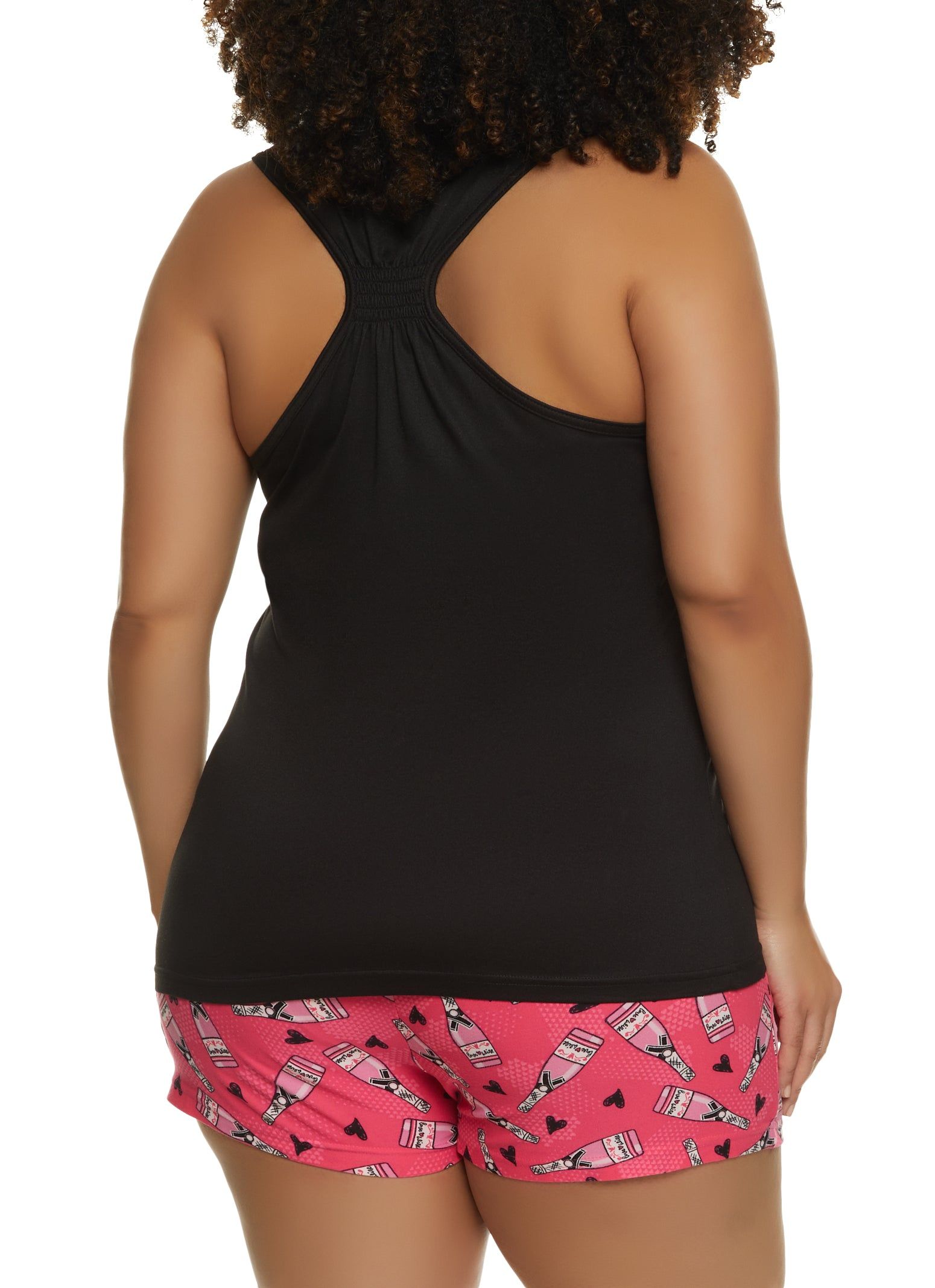 Plus Size Love and Wine Pajama Tank Top and Shorts sold by Rainbow product image thumbnail 2