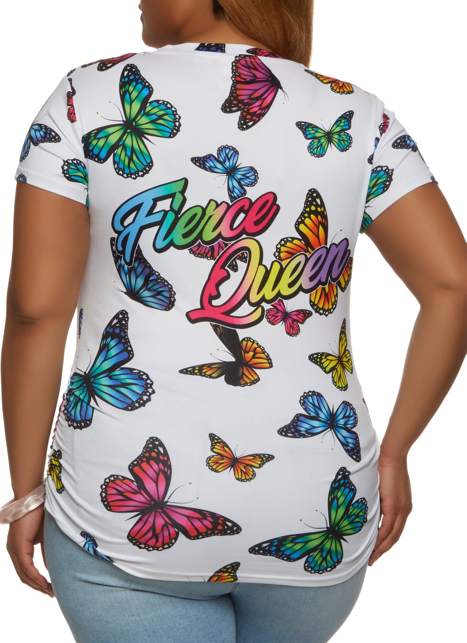 Plus Size Fierce Queen Butterfly Graphic Print Tee sold by Rainbow product image thumbnail 2