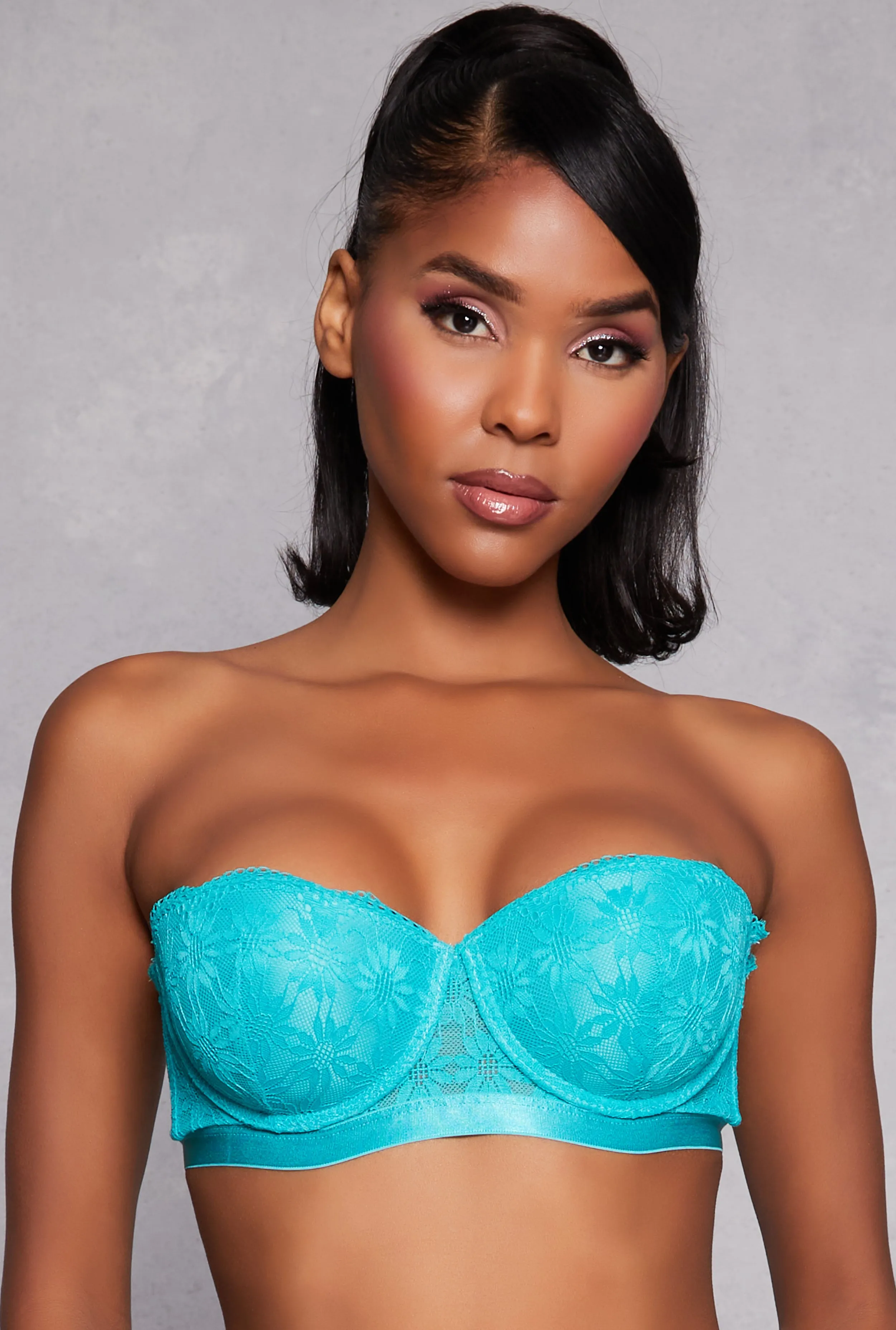 Floral Lace Push Up Balconette Bra | Convertible to Strapless sold by Rainbow product image thumbnail 3