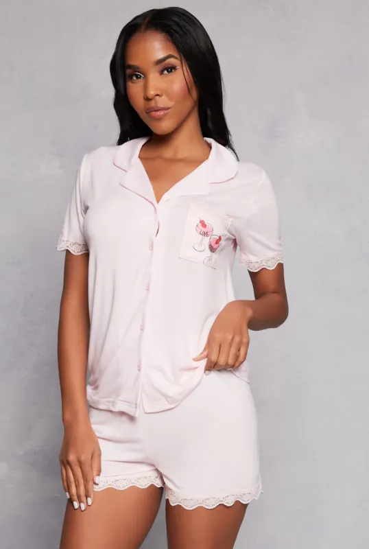 Love Yourself Pajama Shirt and Shorts sold by Rainbow