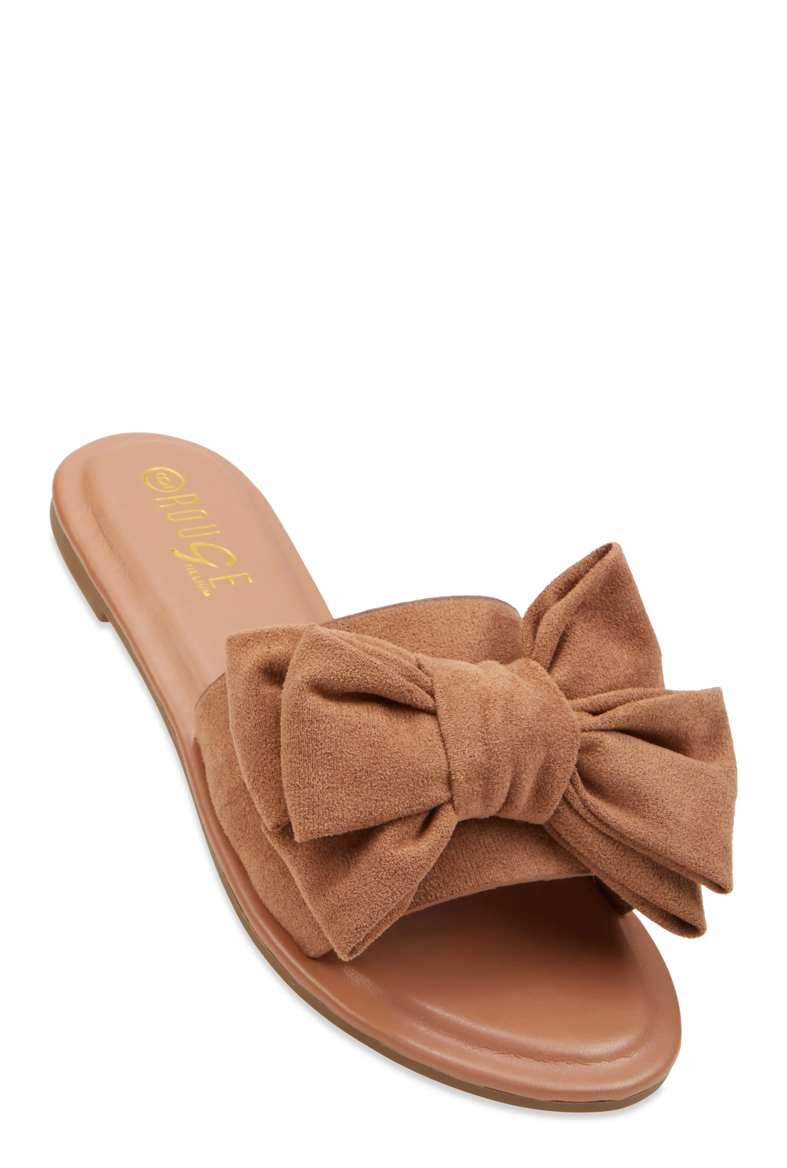 Solid Bow Band Slide Sandals sold by Rainbow