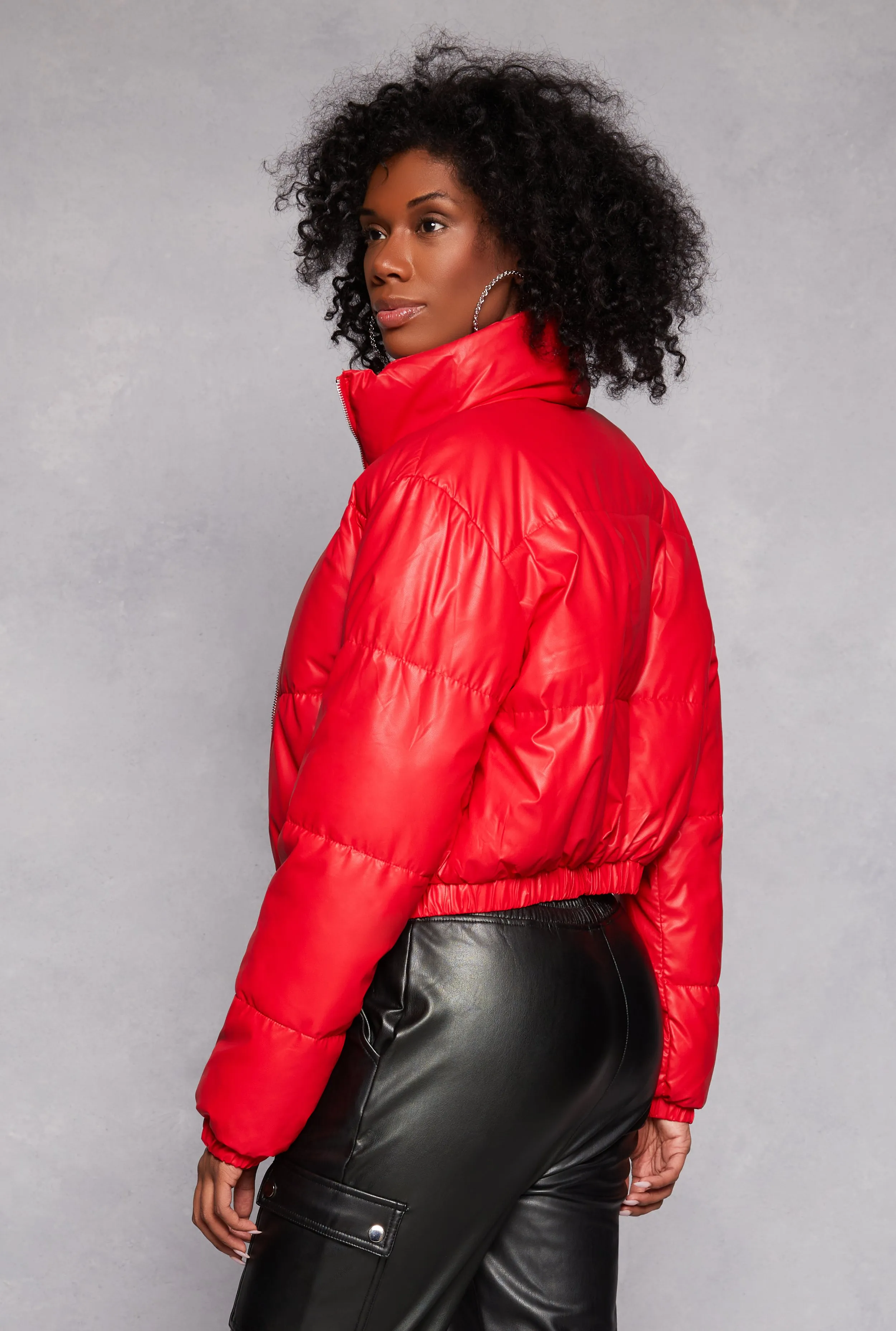 Daisy Faux Leather Puffer Jacket sold by Rainbow product image thumbnail 3