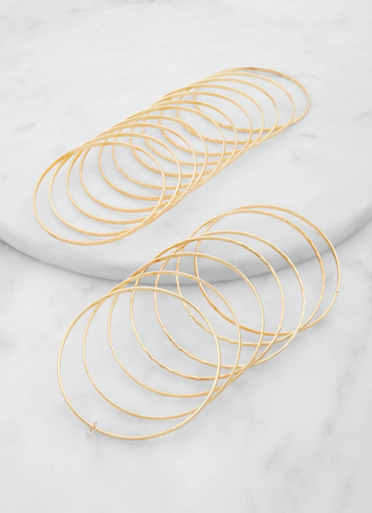 Plus Size Cubic Zirconia Textured Metallic Bangles sold by Rainbow product image thumbnail 2