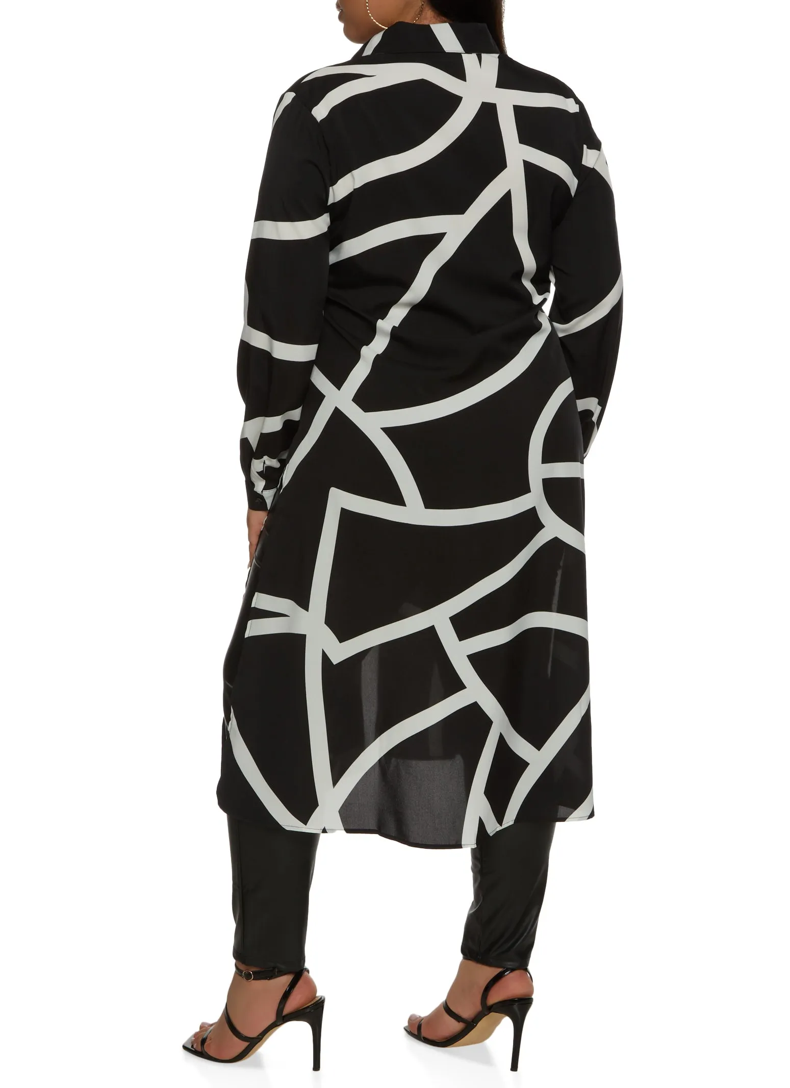 Plus Size Abstract Print Button Front Tunic Top sold by Rainbow product image thumbnail 3