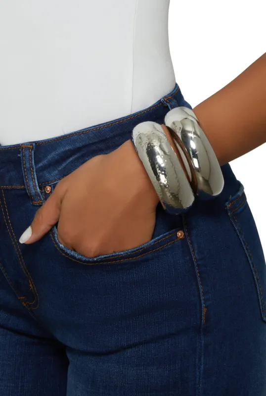 Metallic Chunky Bangles Set of 2 sold by Rainbow