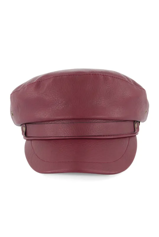 Faux Leather Cabbie Hat sold by Rainbow