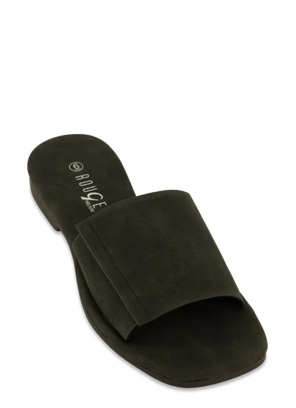 Faux Suede Slide Sandals sold by Rainbow