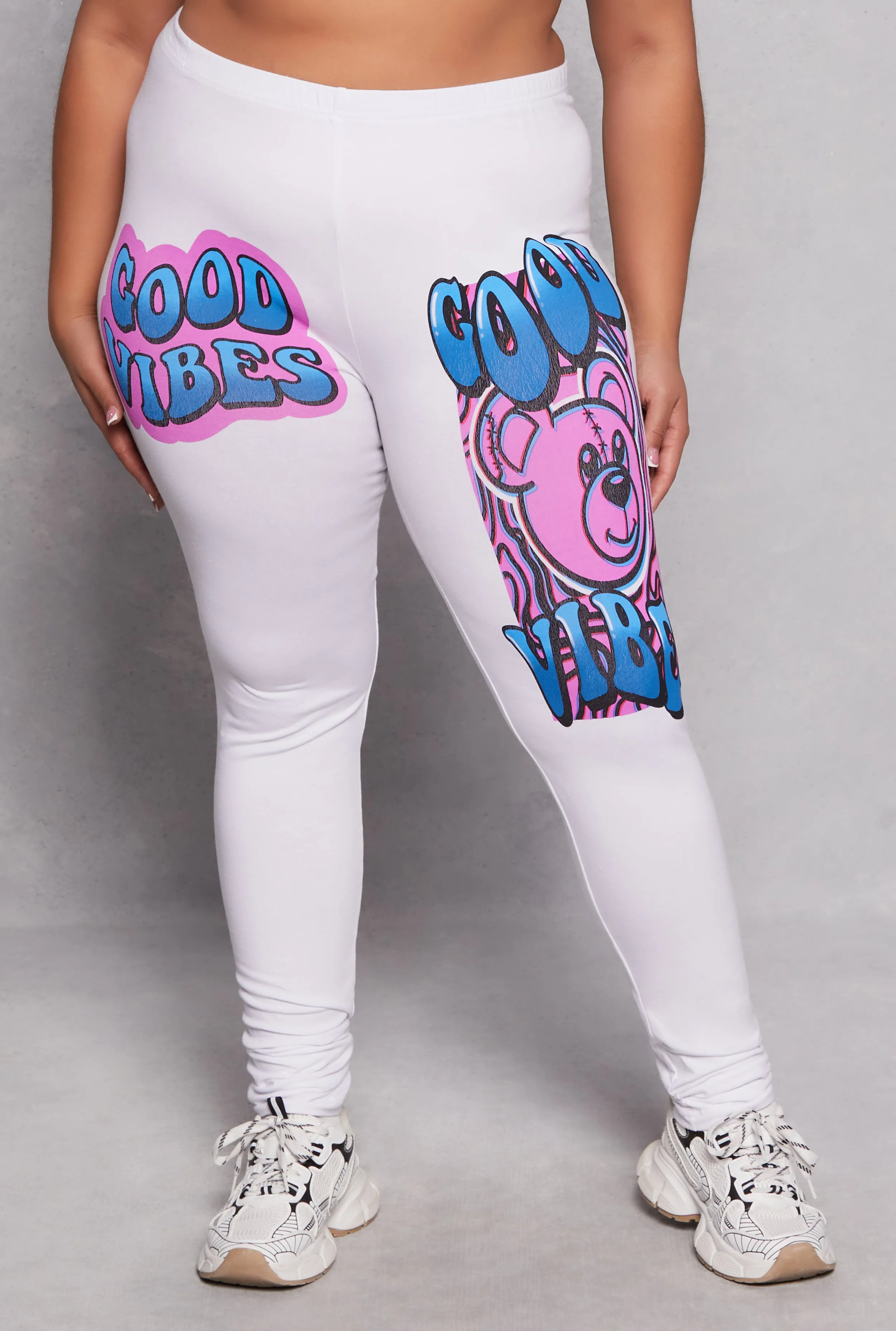 Plus Size Good Vibes Bear Graphic Leggings sold by Rainbow product image thumbnail 2