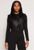 Faux Leather Zip Front Cropped Vest sold by Rainbow