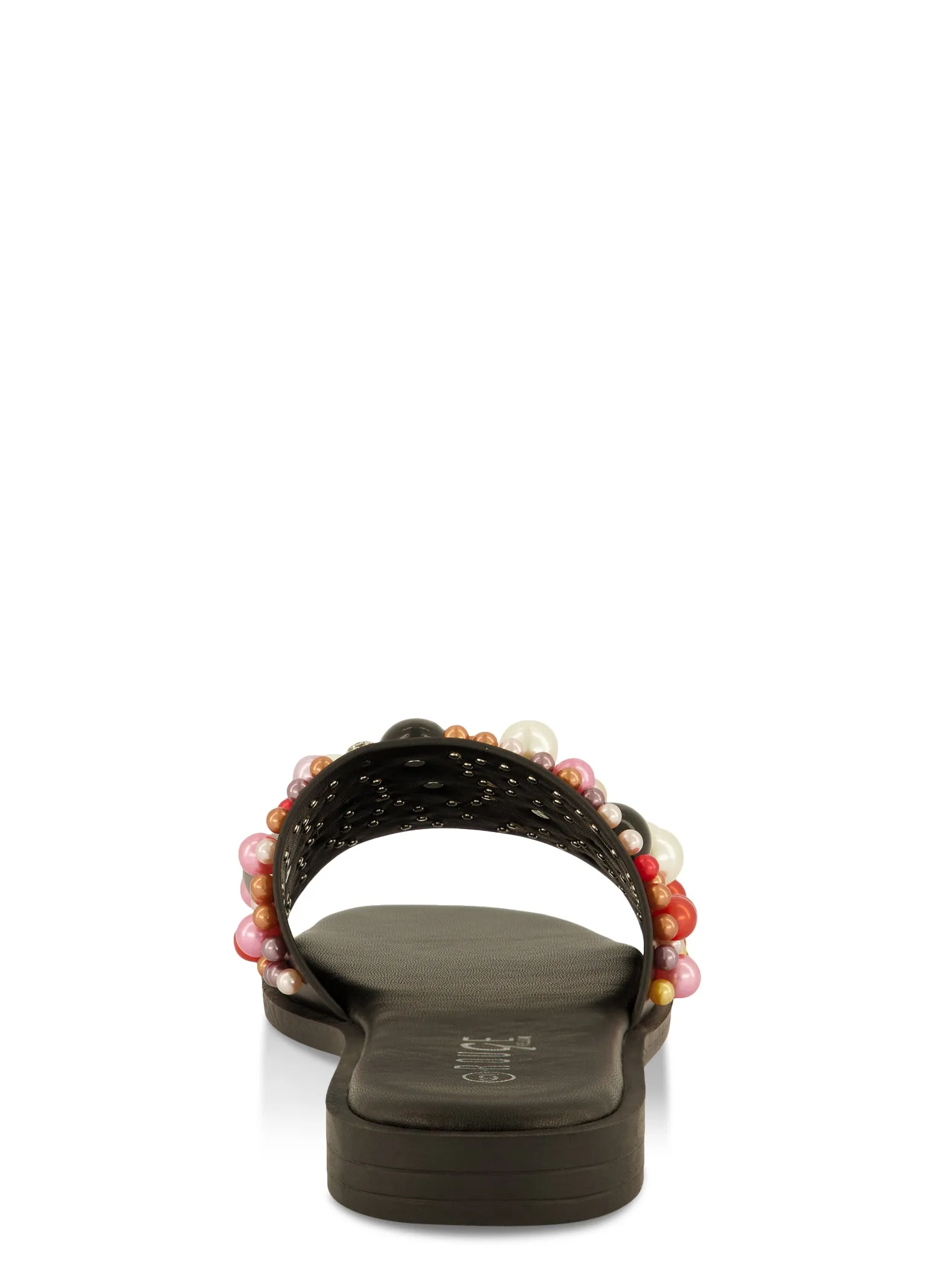 Embellished Faux Pearl Studded Slide Sandals sold by Rainbow product image thumbnail 3