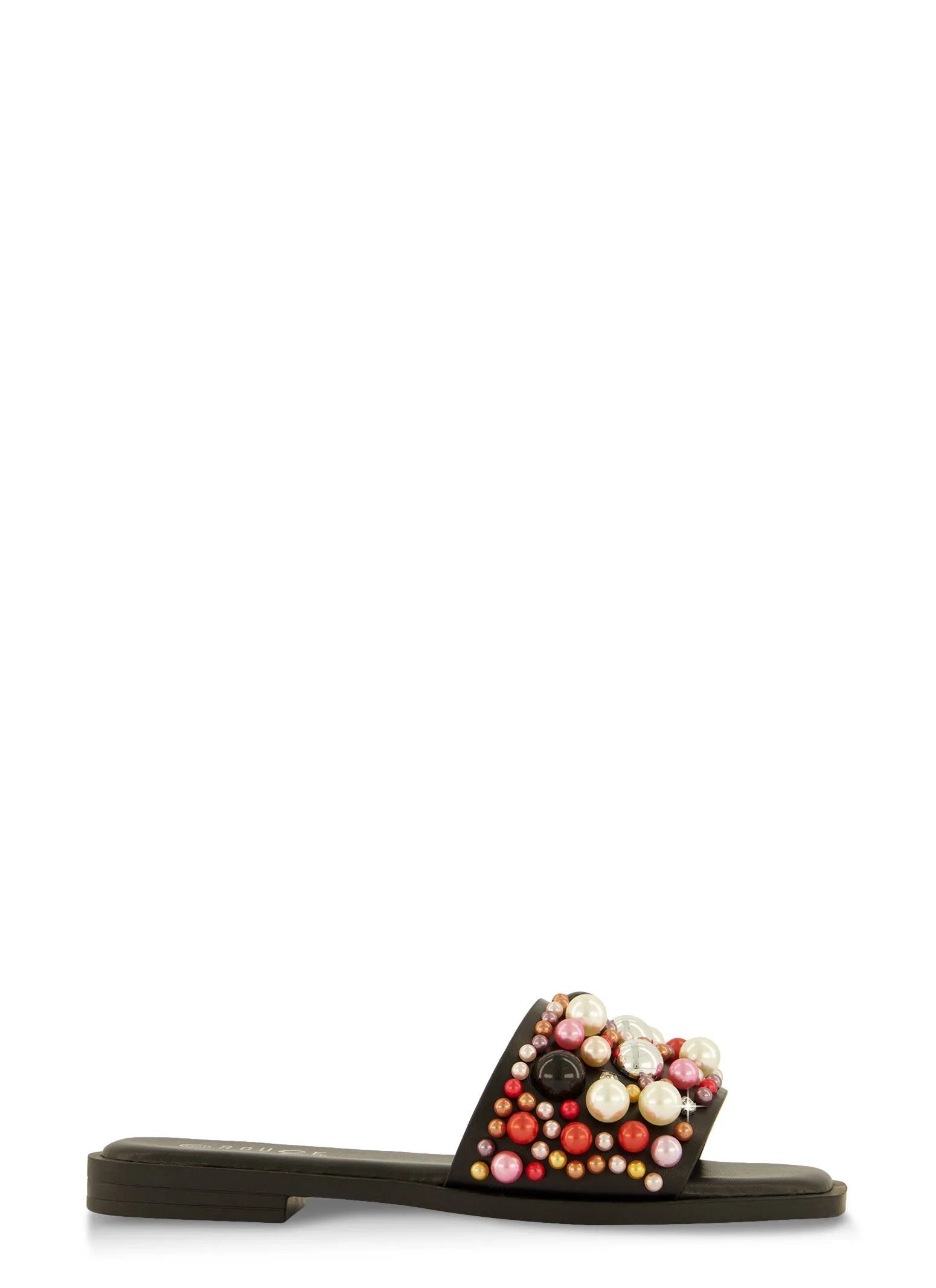 Embellished Faux Pearl Studded Slide Sandals sold by Rainbow product image thumbnail 2
