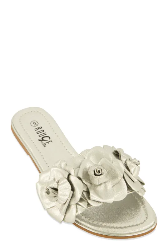 Floral Band Slide Sandals sold by Rainbow