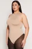 Plus Size Acid Wash Mock Neck Bodysuit sold by Rainbow