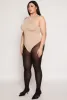 Plus Size Acid Wash Mock Neck Bodysuit sold by Rainbow