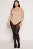 Plus Size Acid Wash Mock Neck Bodysuit sold by Rainbow