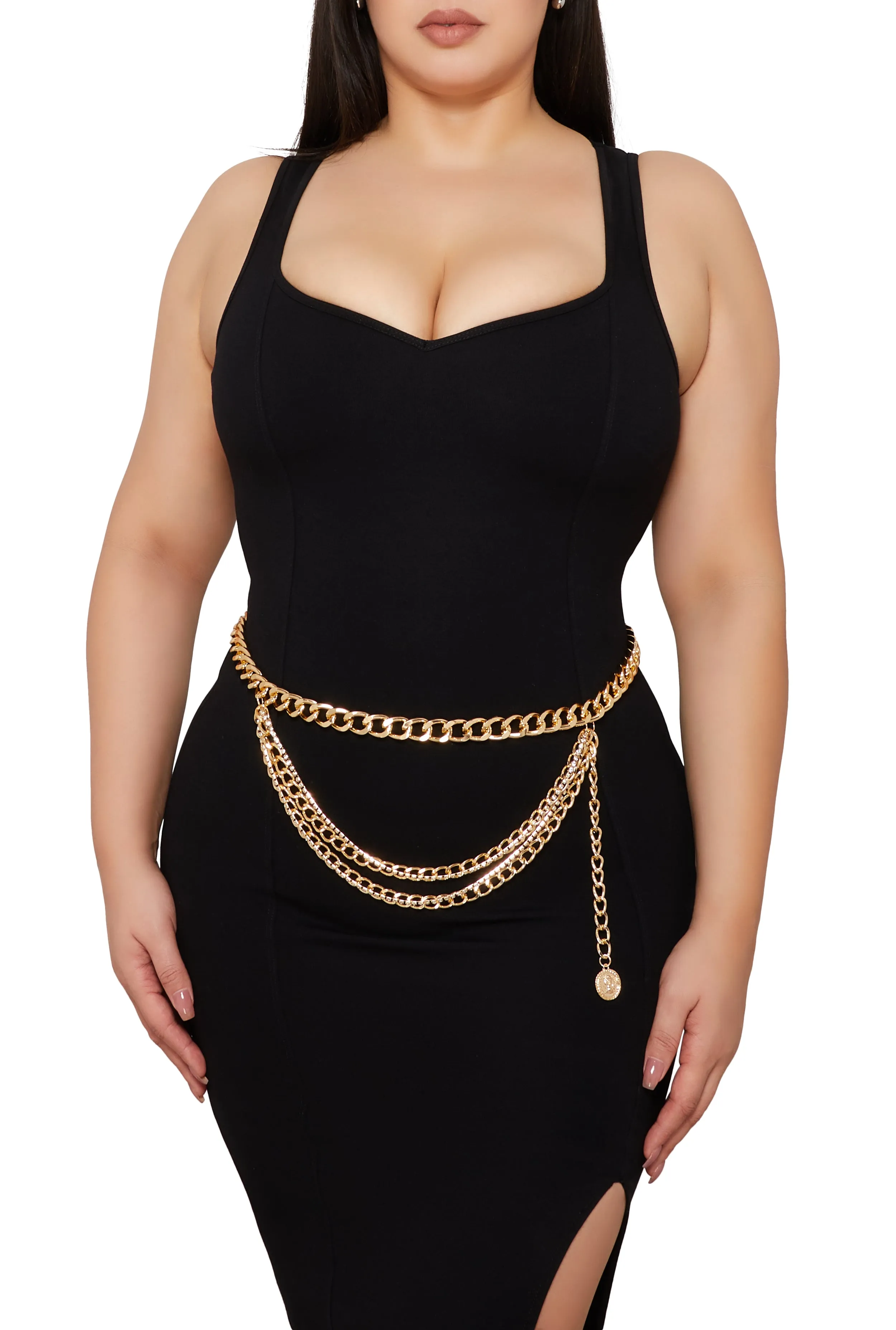 Plus Size Rhinestone Layered Chain Waist Belt sold by Rainbow product image thumbnail 2