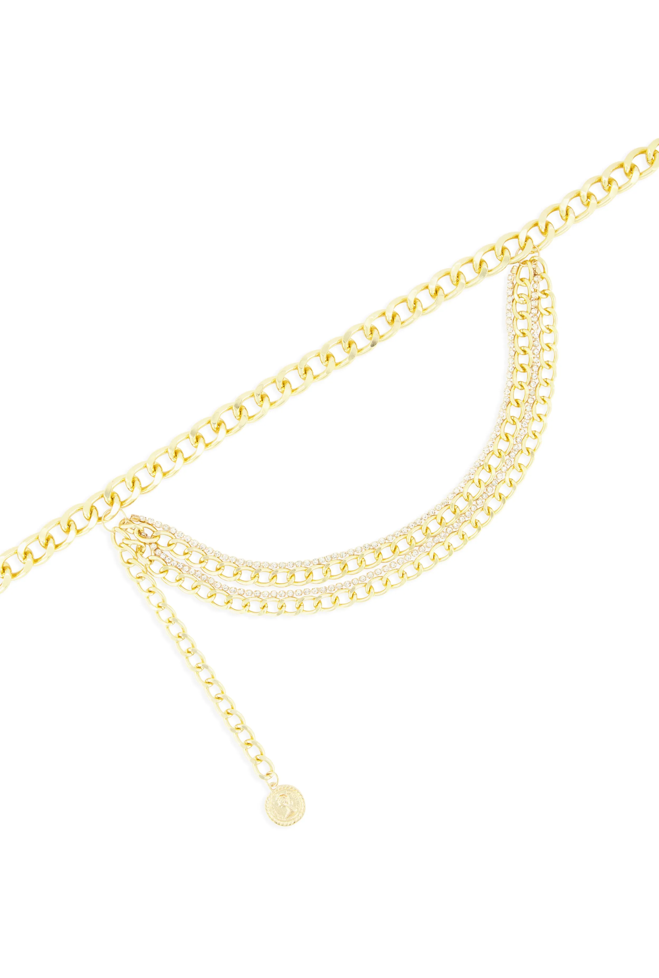 Plus Size Rhinestone Layered Chain Waist Belt sold by Rainbow product image thumbnail 3