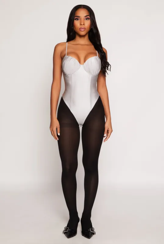 Ruched Padded Bustier Bodysuit sold by Rainbow
