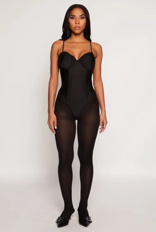 Ruched Padded Bustier Bodysuit sold by Rainbow