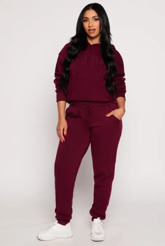 Solid Fleece Drawstring Sweatpants sold by Rainbow