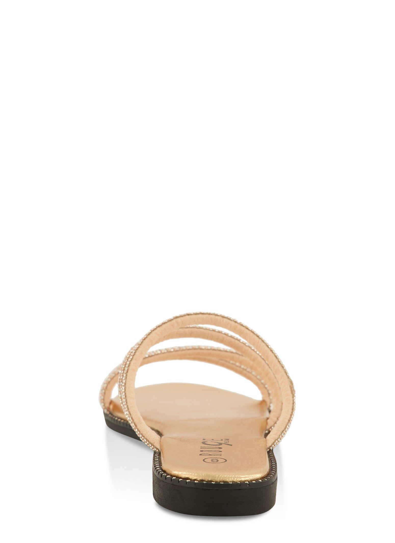 Open Toe Strappy Rhinestone Slide Sandals sold by Rainbow product image thumbnail 3