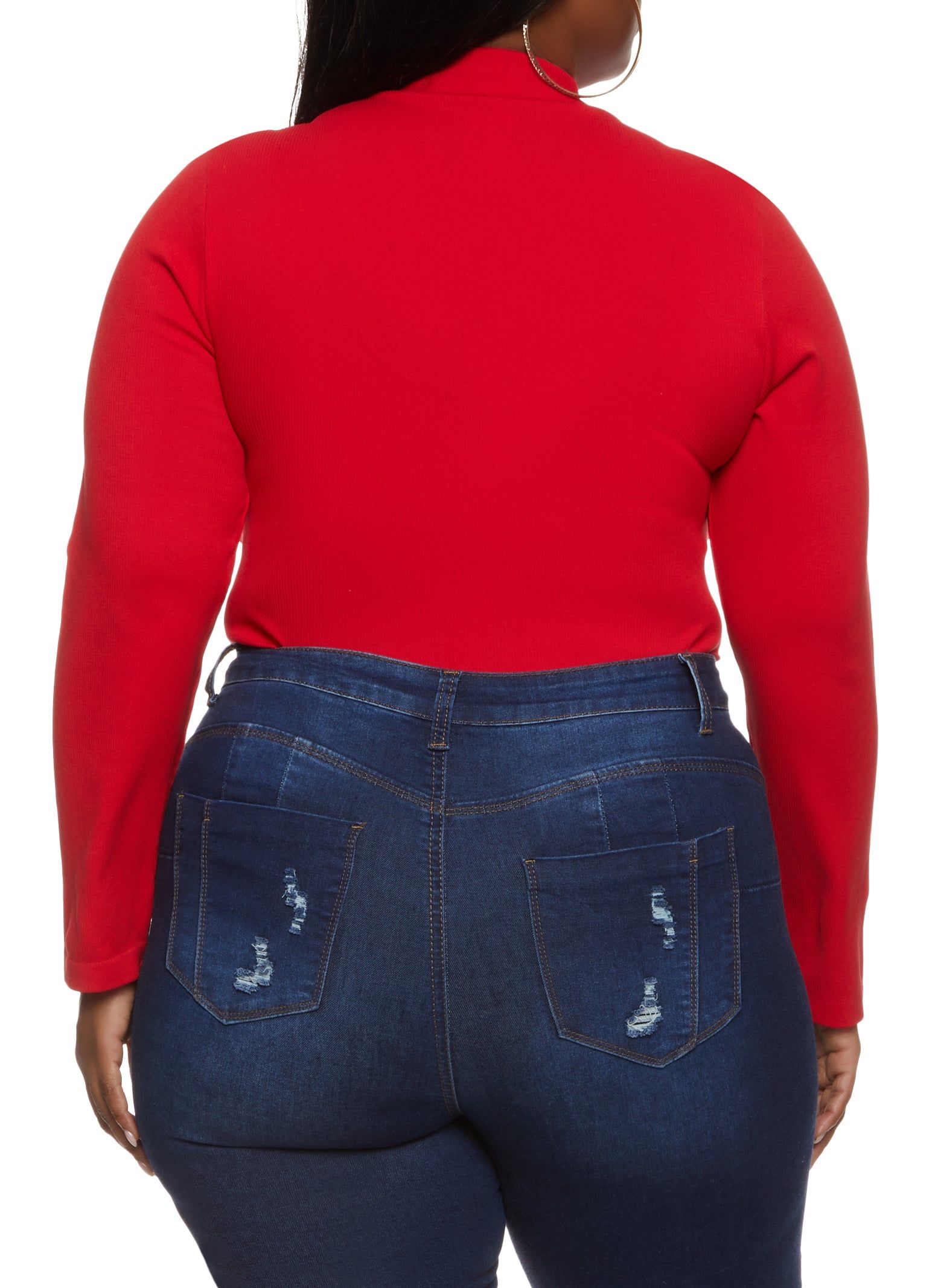 Plus Size Long Sleeve Mock Neck Bodysuit sold by Rainbow product image thumbnail 3