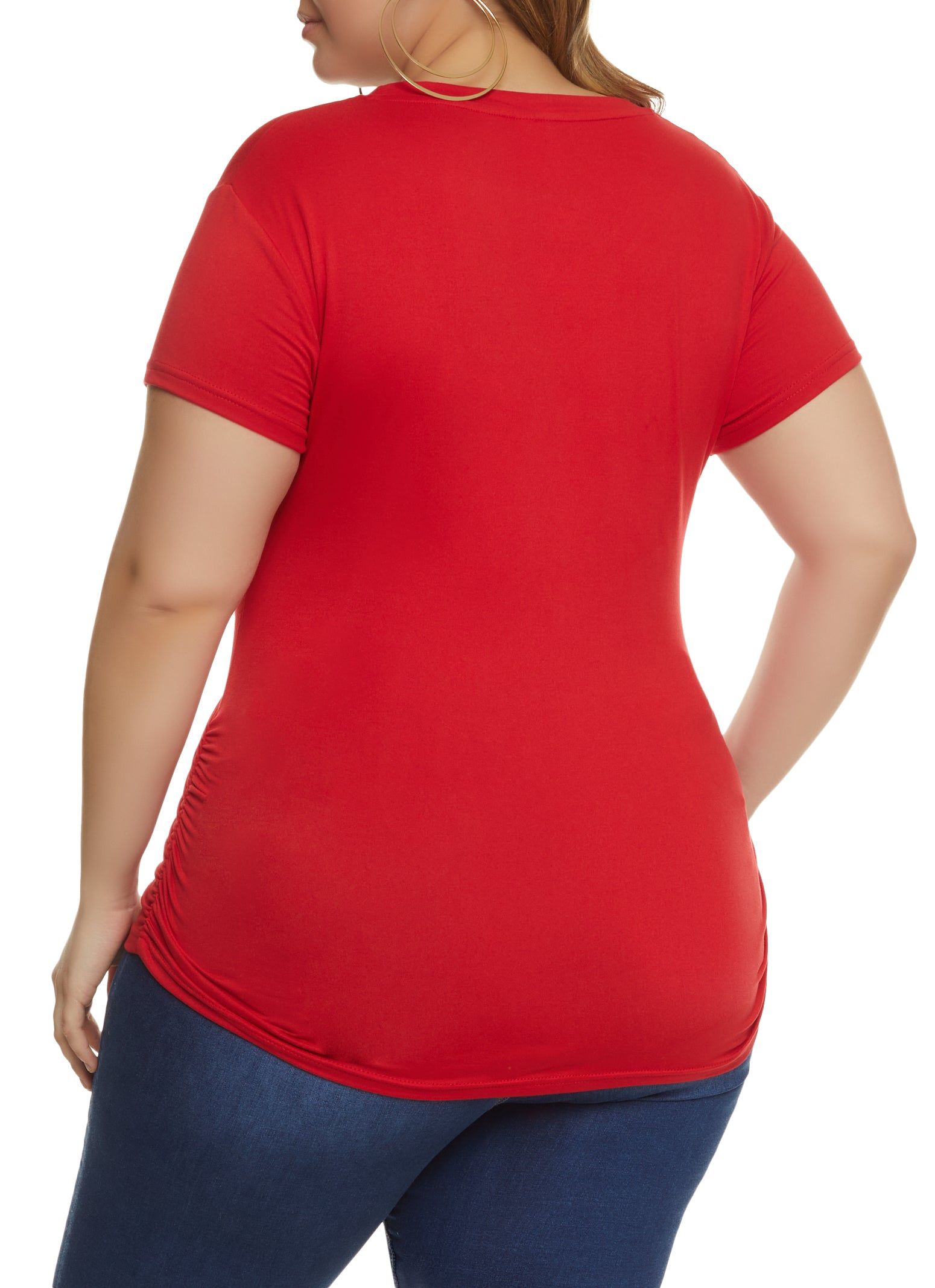 Plus Size Foil Screen Girl Gang Ruched Graphic Tee sold by Rainbow product image thumbnail 2