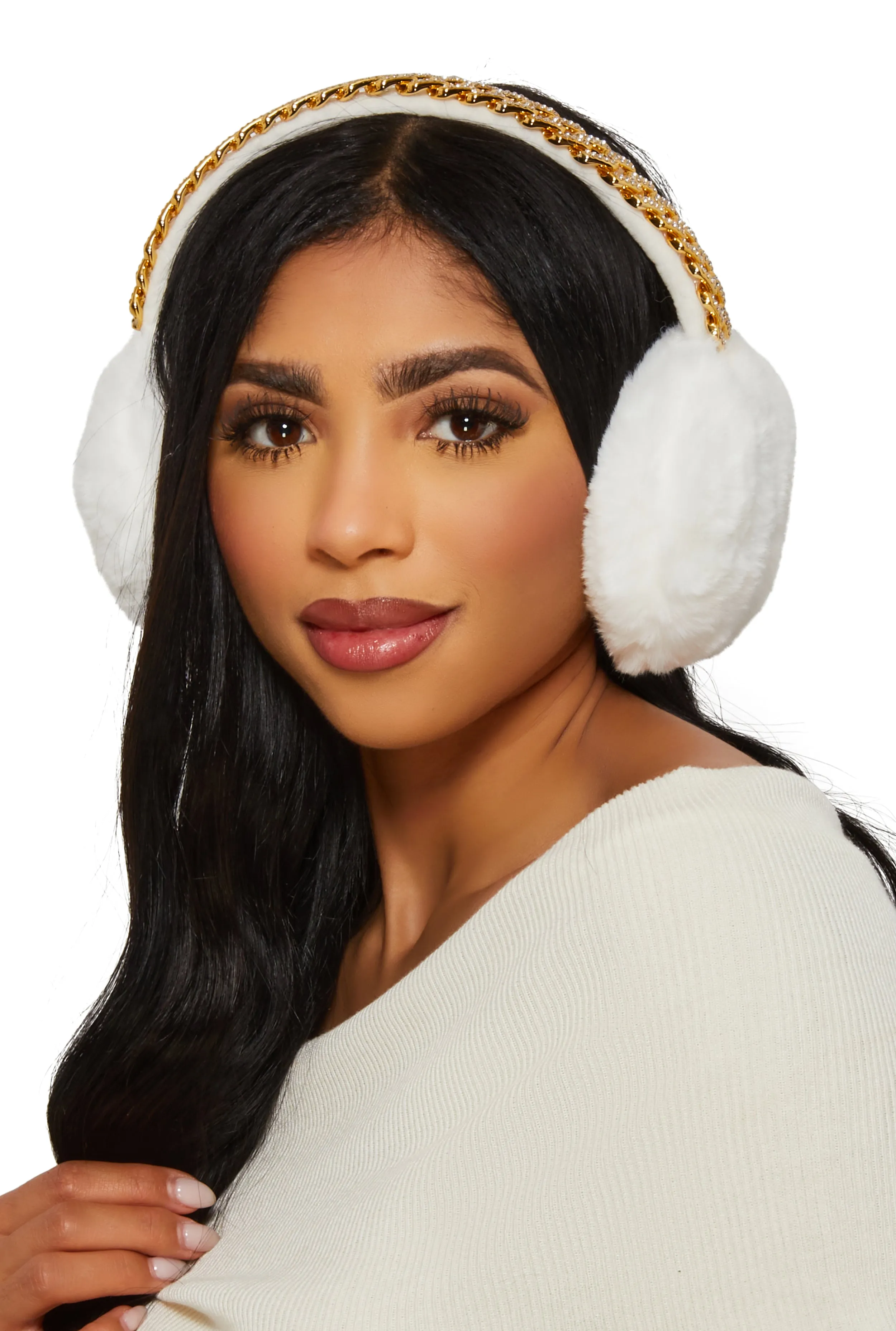 Rhinestone Chain Link Earmuffs sold by Rainbow product image thumbnail 2